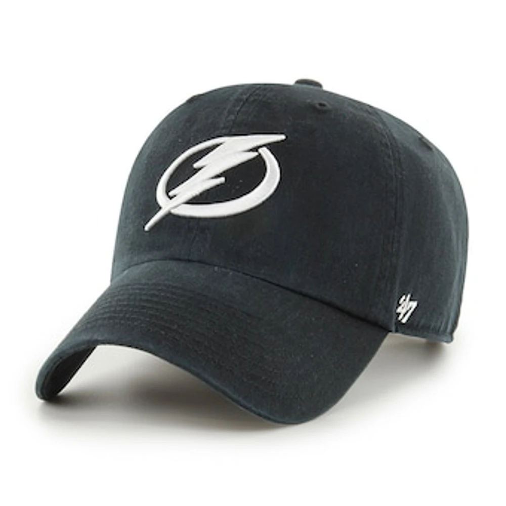 Men's '47 Black Tampa Bay Lightning Clean Up Adjustable Hat