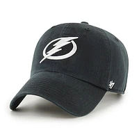 Men's '47 Black Tampa Bay Lightning Clean Up Adjustable Hat