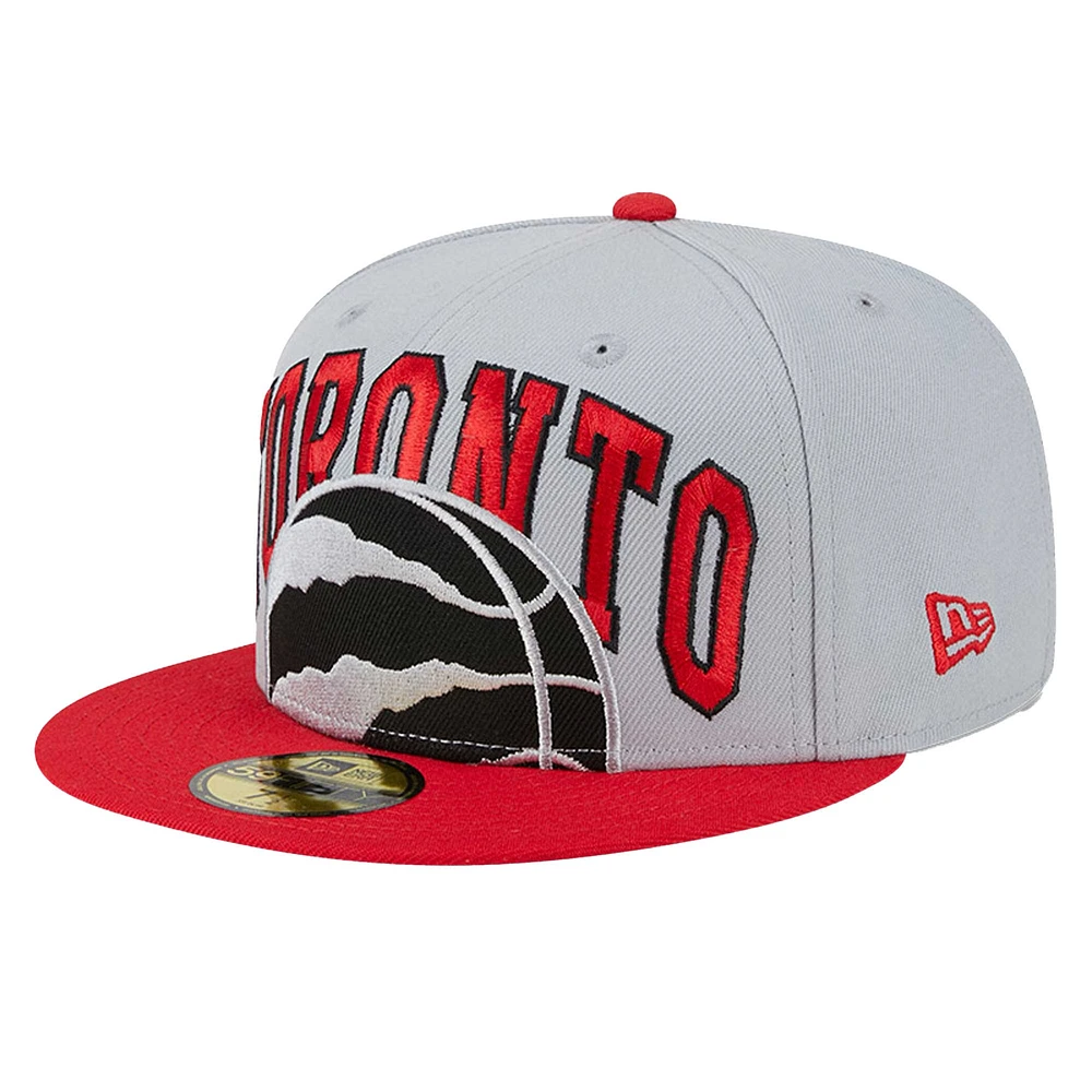 Men's New Era Red/Gray Toronto Raptors Tip-Off 59FIFTY Fitted Hat