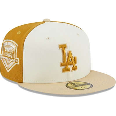 Men's New Era Cream/Gold Los Angeles Dodgers  Chrome Anniversary 59FIFTY Fitted Hat