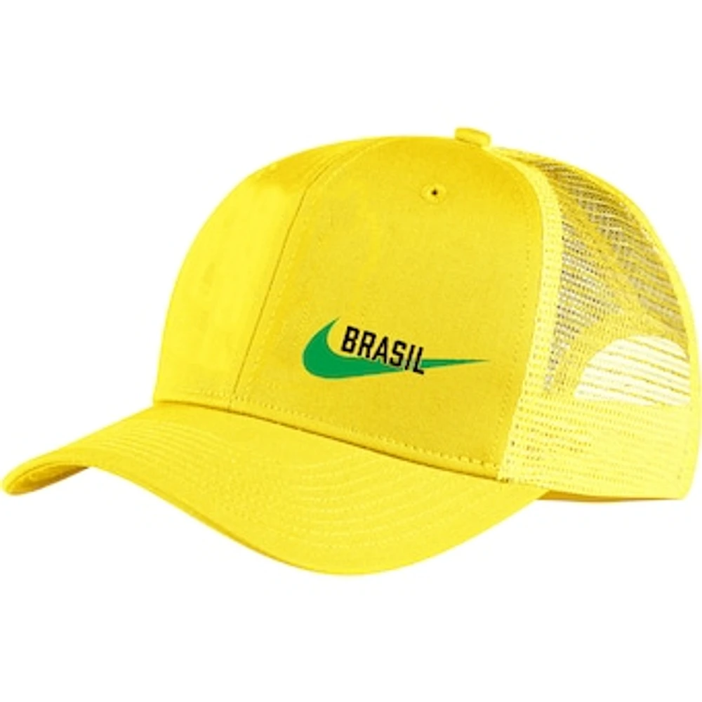 Men's Nike Yellow Brazil National Team Classic99 Trucker Snapback Hat