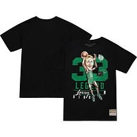 Men's Mitchell & Ness Larry Bird Black Boston Celtics Hardwood Classics Caricature T-Shirt