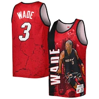 Men's Mitchell & Ness Dwyane Wade Black Miami Heat 2005-06 Hardwood Classics Player Burst Tank Top