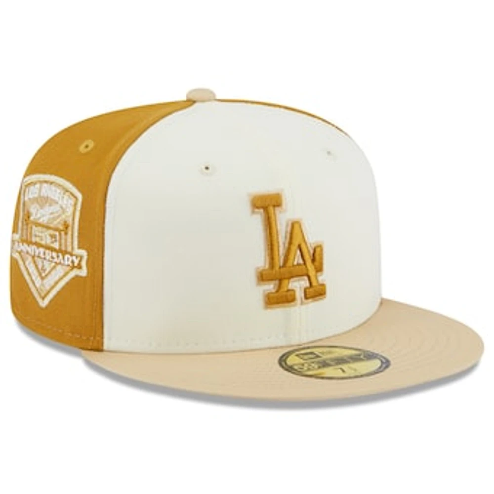 Men's New Era Gold/Cream Los Angeles Dodgers 50th Anniversary 59FIFTY Fitted Hat