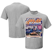 Men's Checkered Flag Heather Gray Joey Logano 2023 Ambetter Health 400 Winner T-Shirt