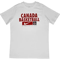 Youth Nike White Canada Basketball Core Athlete T-Shirt