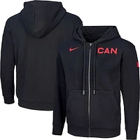 Men's  Nike Black Canada Basketball Travel Fleece Full-Zip Hoodie