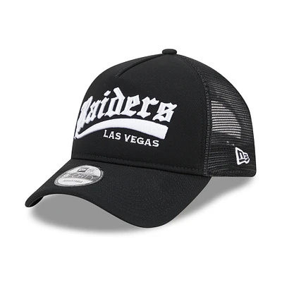 Men's New Era Black Las Vegas Raiders Caliber Trucker 9FORTY Adjustable Hat