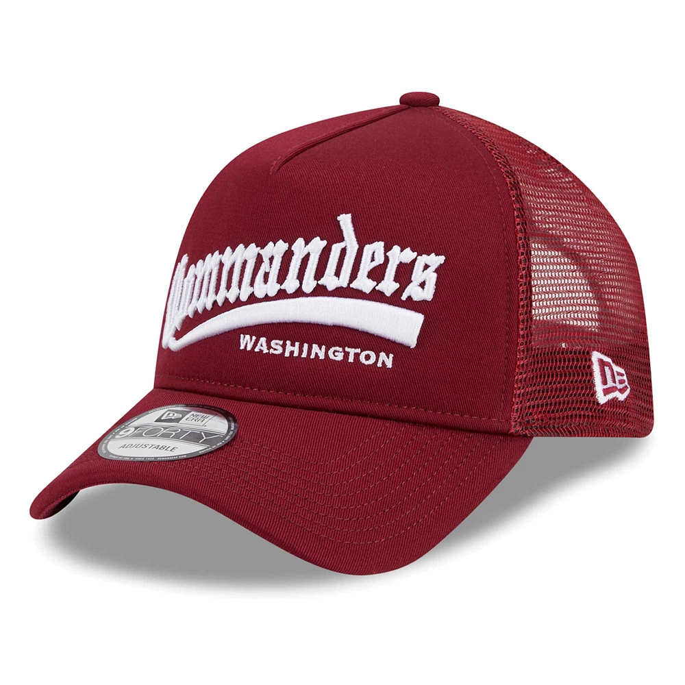 Men's New Era Burgundy Washington Commanders Caliber Trucker 9FORTY Adjustable Hat