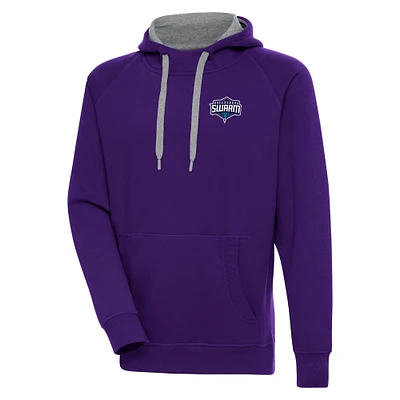 Men's Antigua  Purple Greensboro Swarm Victory Pullover Hoodie