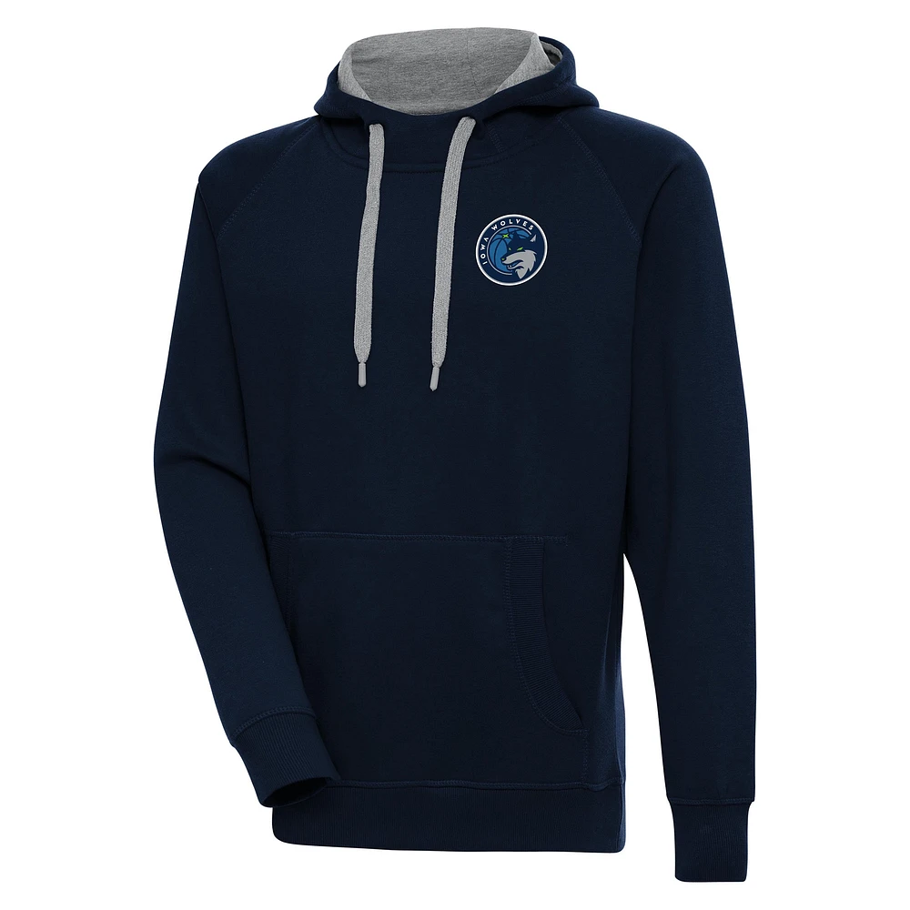 Men's Antigua Navy Iowa Wolves Victory Pullover Hoodie