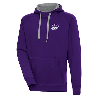 Men's Antigua  Purple Stockton Kings Victory Pullover Hoodie