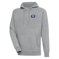 Men's Antigua  Heather Gray Texas Legends Victory Pullover Hoodie