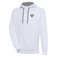 Men's Antigua  White Westchester Knicks Victory Pullover Hoodie