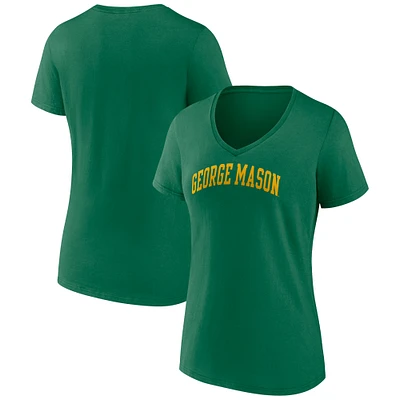 Women's Green George Mason Patriots Basic Arch V-Neck T-Shirt