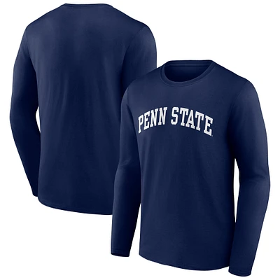 Men's Navy Penn State Nittany Lions Basic Arch Long Sleeve T-Shirt
