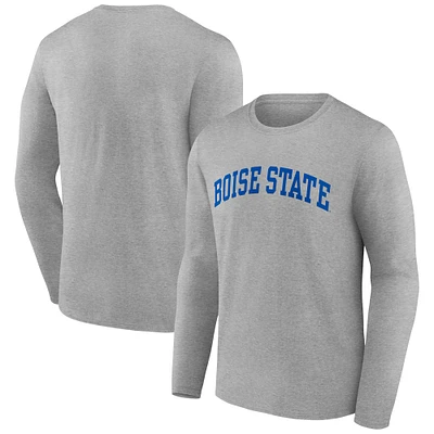 Men's Gray Boise State Broncos Basic Arch Long Sleeve T-Shirt