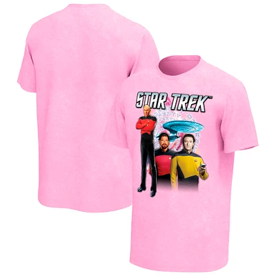 Men's Pink Star Trek: The Next Generation Washed Graphic T-Shirt