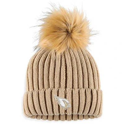 Women's WEAR by Erin Andrews  Natural Arizona Cardinals Neutral Cuffed Knit Hat with Pom