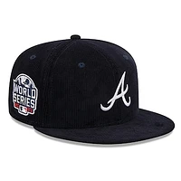 Men's New Era Navy Atlanta Braves Throwback Corduroy 59FIFTY Fitted Hat