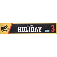 Aaron Holiday Atlanta Hawks Player-Issued #3 Black Nameplate from the 2022-23 NBA Season