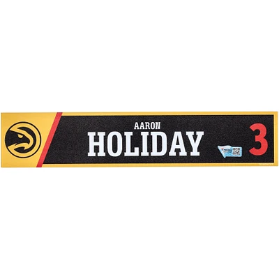 Aaron Holiday Atlanta Hawks Player-Issued #3 Black Nameplate from the 2022-23 NBA Season