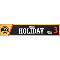 Aaron Holiday Atlanta Hawks Player-Issued #3 Black Nameplate from the 2022-23 NBA Season