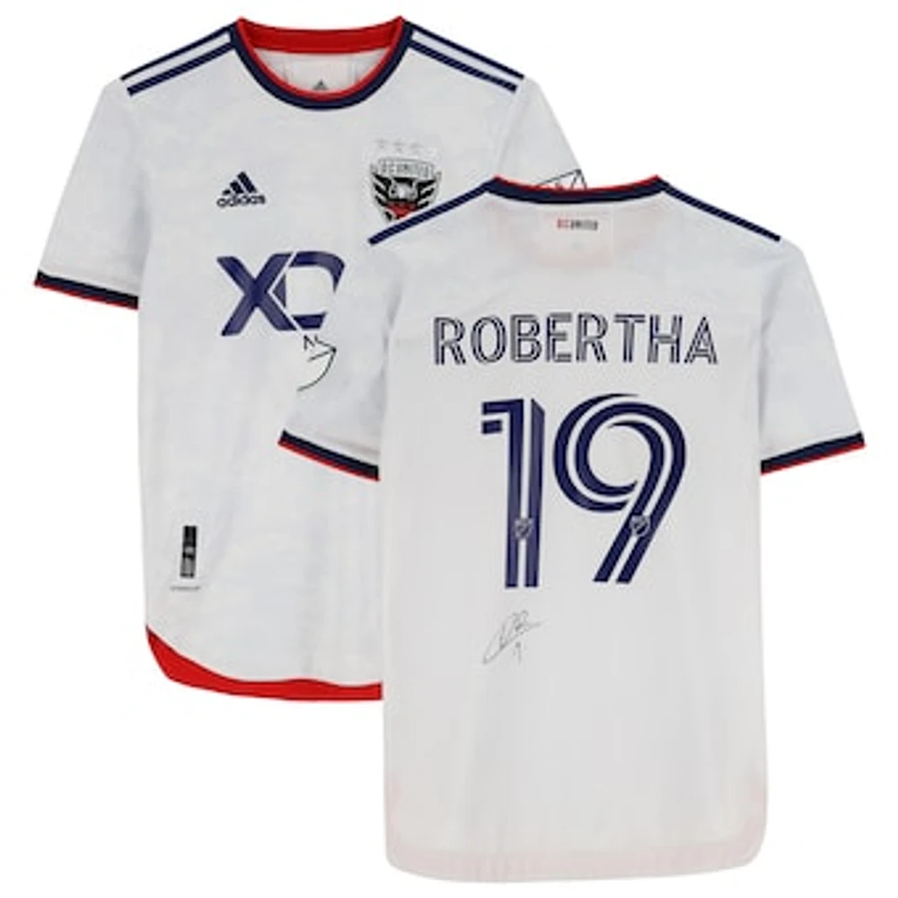 Nigel Robertha D.C. United Autographed Match-Used #19 White Jersey from the 2022 MLS Season