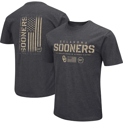 Men's Colosseum Heather Black Oklahoma Sooners Big & Tall OHT Military Appreciation Playbook T-Shirt