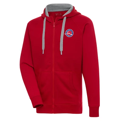 Men's Antigua  Red Motor City Cruise Victory Full-Zip Hoodie