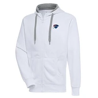 Men's Antigua  White Oklahoma City Blue Victory Full-Zip Hoodie