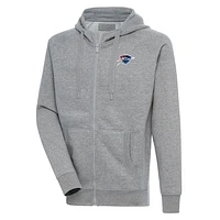Men's Antigua  Heather Gray Oklahoma City Blue Victory Full-Zip Hoodie