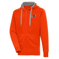 Men's Antigua  Orange Oklahoma City Blue Victory Full-Zip Hoodie