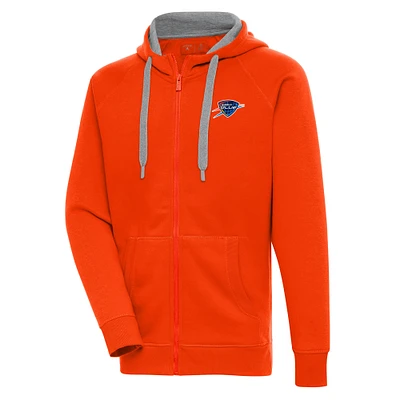Men's Antigua  Orange Oklahoma City Blue Victory Full-Zip Hoodie