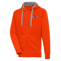 Men's Antigua  Orange Oklahoma City Blue Victory Full-Zip Hoodie