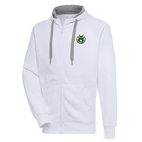 Men's Antigua  White Wisconsin Herd Victory Full-Zip Hoodie