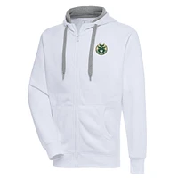 Men's Antigua  White Wisconsin Herd Victory Full-Zip Hoodie