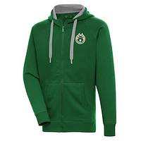 Men's Antigua  Forest Green Wisconsin Herd Victory Full-Zip Hoodie