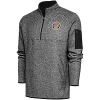 Men's Antigua Heather College Park Skyhawks Fortune Quarter-Zip Pullover Jacket