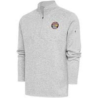 Men's Antigua Heather College Park Skyhawks Fortune Quarter-Zip Pullover Jacket