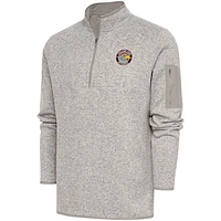 Men's Antigua  Oatmeal College Park Skyhawks Fortune Quarter-Zip Pullover Jacket