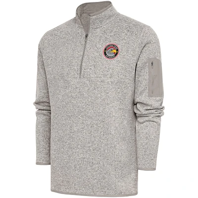 Men's Antigua  Oatmeal College Park Skyhawks Fortune Quarter-Zip Pullover Jacket