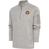 Men's Antigua  Oatmeal College Park Skyhawks Fortune Quarter-Zip Pullover Jacket