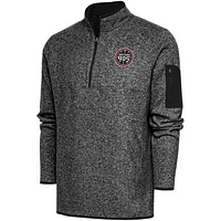 Men's Antigua Heather Raptors 905 Fortune Quarter-Zip Pullover Jacket