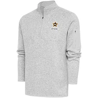 Men's Antigua Heather Salt Lake City Stars Fortune Quarter-Zip Pullover Jacket