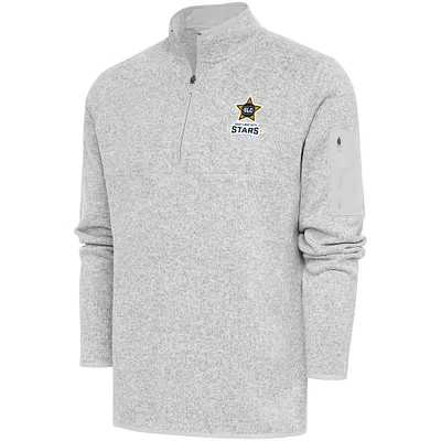 Men's Antigua Heather Salt Lake City Stars Fortune Quarter-Zip Pullover Jacket
