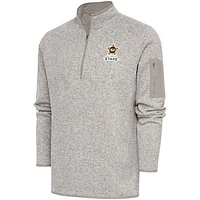 Men's Antigua  Oatmeal Salt Lake City Stars Fortune Quarter-Zip Pullover Jacket