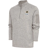 Men's Antigua  Oatmeal Salt Lake City Stars Fortune Quarter-Zip Pullover Jacket