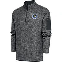 Men's Antigua  Charcoal Santa Cruz Warriors Fortune Quarter-Zip Pullover Jacket