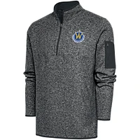 Men's Antigua  Charcoal Santa Cruz Warriors Fortune Quarter-Zip Pullover Jacket